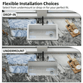 thumbnail image 2 of Los Flexi 33” × 19” White Kitchen Sink Fireclay Workstation Offset Drain Dual Mount Installation Deep Single Bowl Drying Rack Cutting Board Included, 2 of 14