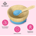 thumbnail image 4 of Abiie Octopod Bamboo Suction Bowl -  Baby Bowl with Suction for 4 months and up, High-Chair Bamboo Baby Plate, Mess-Free Toddler Suction Plates, Ergonomic Baby Feeding Supplies - (Blue), 4 of 6