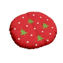 Luoshdecor Round Chair Cushion, Non Slip Soft Snowflakes Pine Pads for Christmas Kitchen Chairs Office Decor 15.7 in