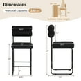thumbnail image 3 of Gymax Set of 4 Counter Height Bar Stools 26'' Counter Stools w/ Metal Frame & Footrest Black, 3 of 10