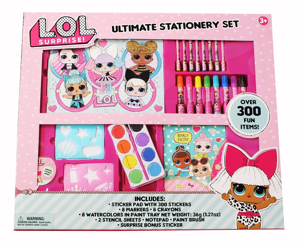 LOL SURPRISE Colouring Case Set 52 Pieces Art Craft Box Stationery Vanity Kids 