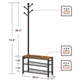 thumbnail image 6 of Youpins Coat Rack Shoe Bench with Floor Protector Pads, Rustic Brown, 6 of 7