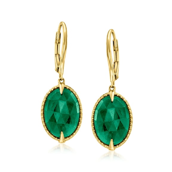 Ross-Simons 10.00 ct. t.w. Emerald Drop Earrings in 18kt Gold Over Sterling, Women's, Adult