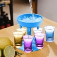thumbnail image 1 of Mohdy Party Rotating Wine Glass Rack (6-Point Glass) + 6 Colorful Cups (Acrylic Material) Blue,6 Shot Glass Dispenser and Holder -Dispenser for Filling Liquids,Shots Dispense, 1 of 3
