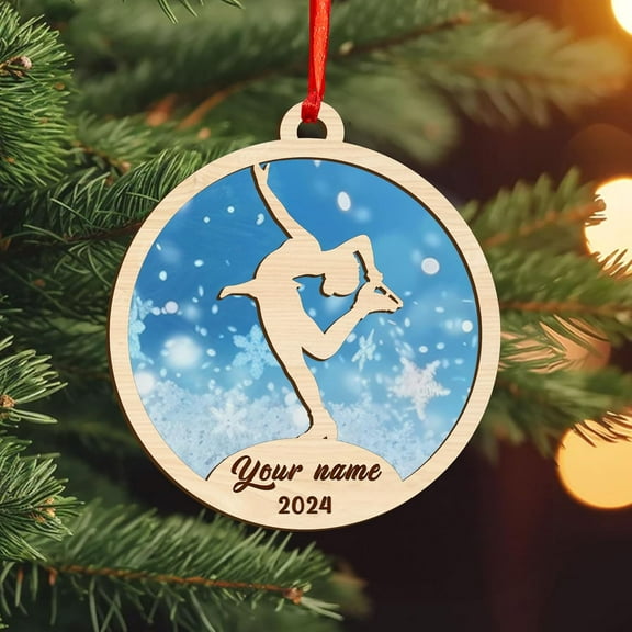 Personalized Figure Skates Christmas Ornament 2025, Ice Skating Boots 2D Flat (NOT 3D) Ornament, Figure Skating Sport Ornaments, Ice Skate Decorative Hanging Ornaments For Christmas Tree (IceSkate 13)