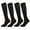 Black, variant on Zipper Compression Socks for women and men, closed toe knee‑high support stockings, easy on off athletic socks for travel, nursing, running, flying and workout, 2 Pairs