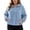 Blue, variant on Plus Size Womens Flannel Shirt Comfy Long Sleeve Pullover Quarter Zip Lapel Top with Pockets for Winter(Blue,X-Large)