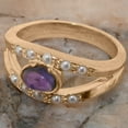 thumbnail image 5 of LBG British Made 9k Rose Gold Natural Amethyst & Cultured Pearl Womens Band Ring - 33 size options - Size 9.5, 5 of 7