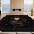thumbnail image 2 of Design&I 6'x9' Washable Area Rug Sleek Flatweave Pet Friendly Celestial Mystical Tarot Motif With Moon And Gothic Border Snake Flowing Dynamic for Queen Size Bedroom, Under Bed, 2 of 7
