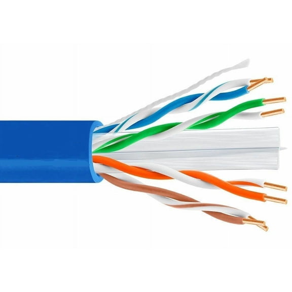 Cat6 Ethernet Cable 23AWG 600Mhz UL Bare Solid Copper Wire UTP 250' Blue