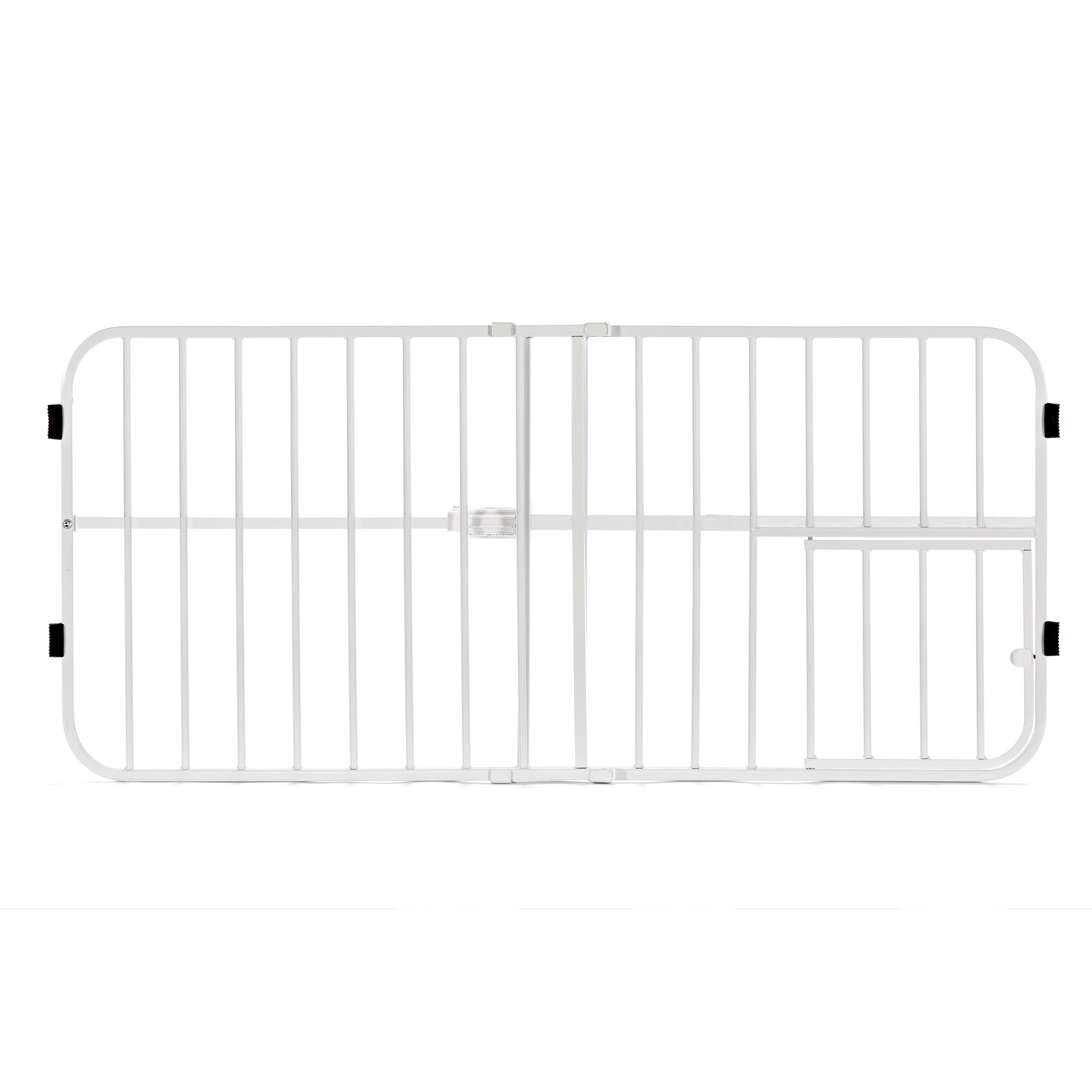 Carlson Pet Products Mini Tuffy Metal Pet Gate, 38" W x 18" H, Includes Small Pet Door, White