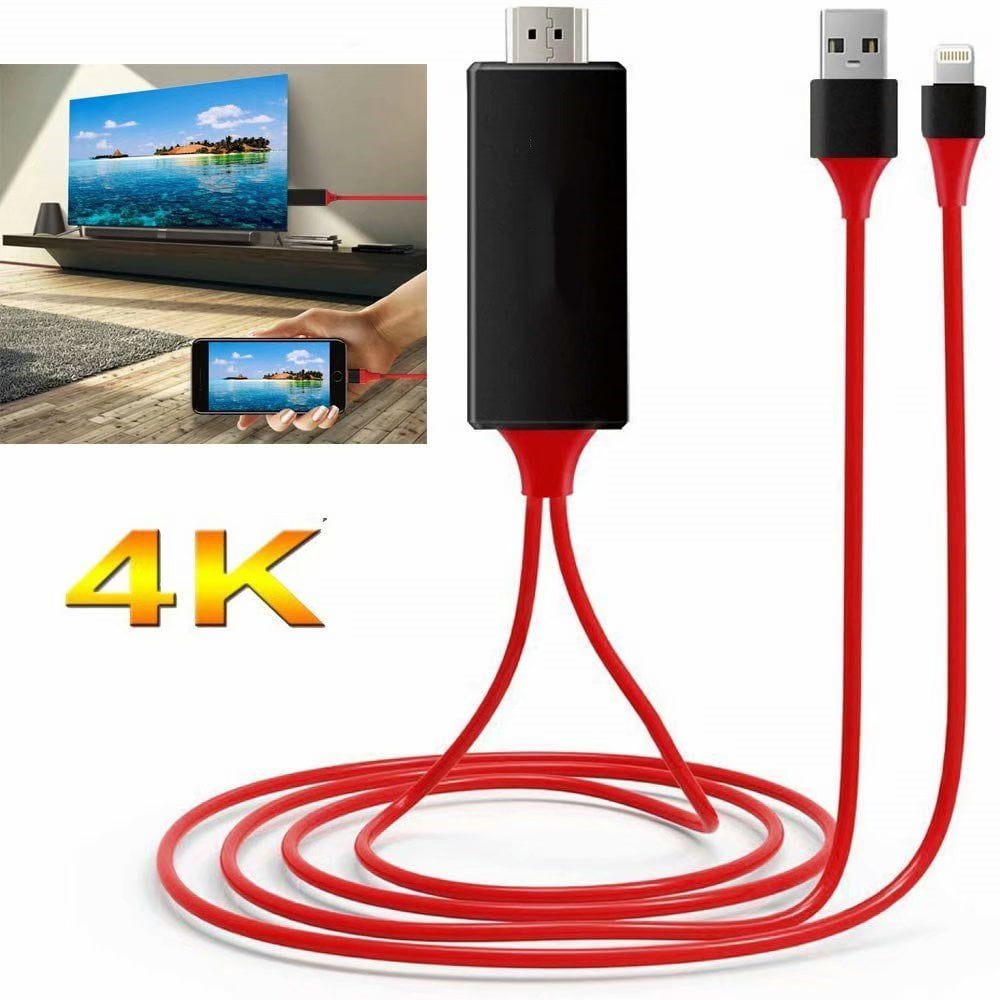 Digital AV Adapter 1080p Sync Screen HD TV Connector Cord with Charging Port for iPhone Xs Max XR 8 7 6Plus iPad Pro Mini Air to TV Projector Monitor XVZ Lighting to HDMI Adapter Cable 