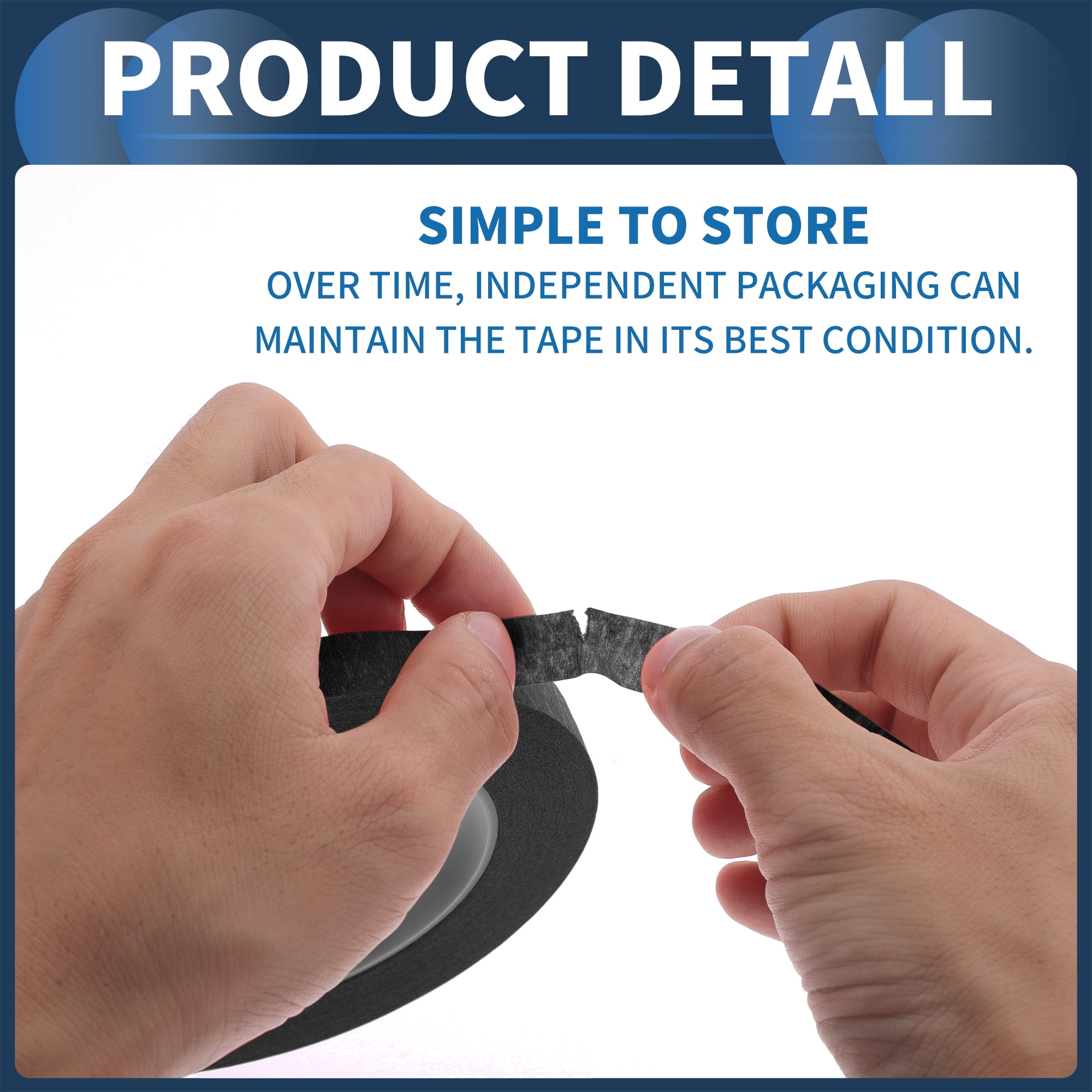 Unique Bargains Masking Tape for DIY Car Auto Paint Black 0.5 Inches x 32.8 Yards