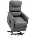 thumbnail image 3 of HOMCOM Power Lift Chair with Vibration Massage with Remote Control, Side Pockets, Gray, 3 of 10