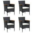 thumbnail image 4 of vidaXL 5 Piece Patio Dining Set with Cushions Black, 4 of 10