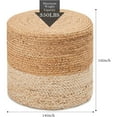 thumbnail image 5 of Tcbosik 18-Inch Handwoven Hyacinth Ottoman, Round Pouf Stool with 350lbs Capacity for Living Space and Home Decor, Natural & Beige, 5 of 6