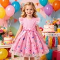 thumbnail image 4 of Lanbubble Toddler Baby Girls Rainbow Tutu Dresses Tulle Dress Party Princess Sequins Sundress Ruffle Sleeveless Butterfly 2-3 Years, 4 of 6