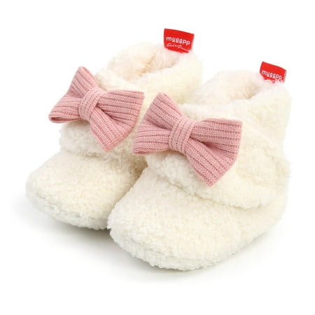 

QISIWOLE Infant Kids Girl s Boots Baby Soft Cotton Shoes Toddler Bow-knot Warm Shoes Sales