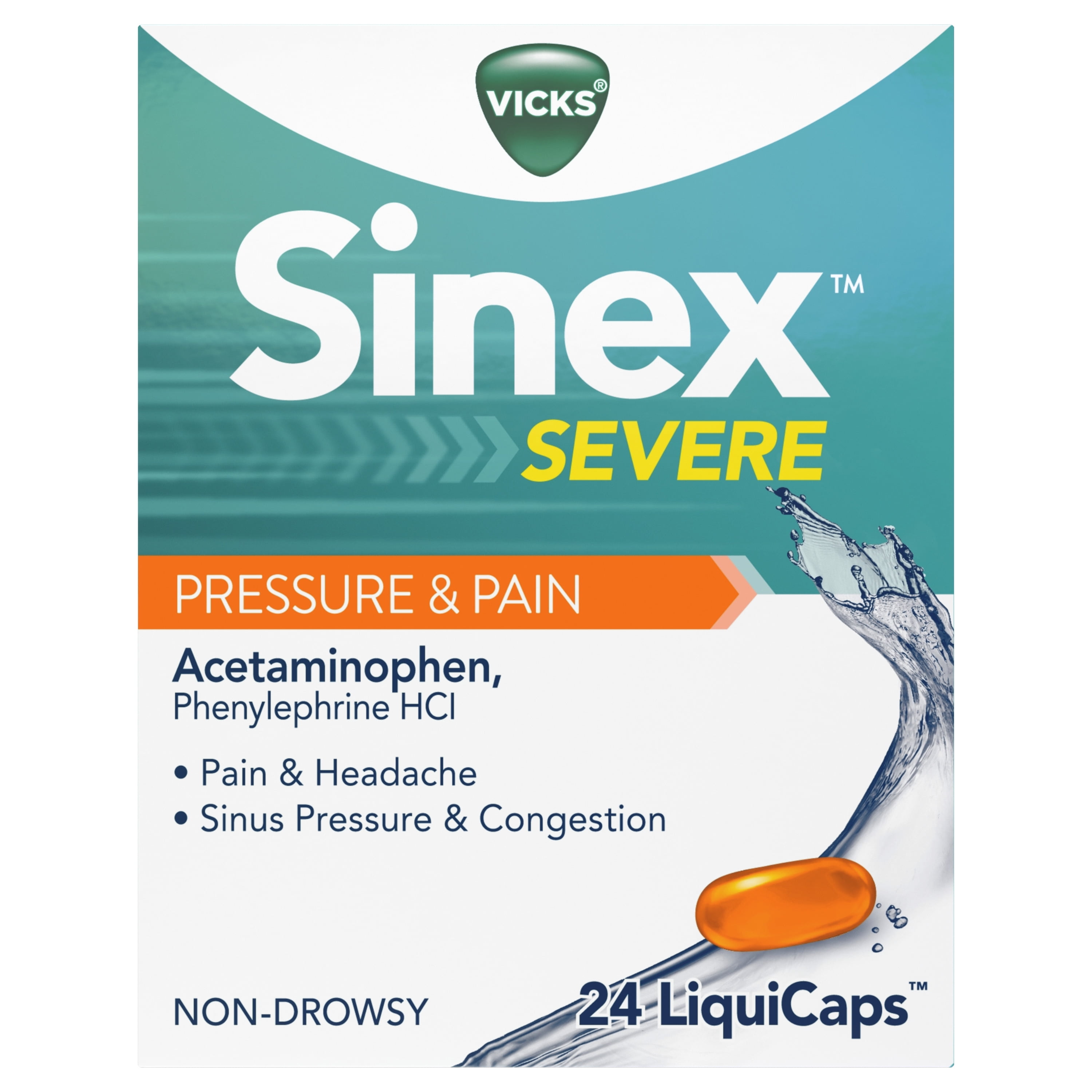 Vicks Sinex SEVERE Sinus Pressure, Pain, Congestion, & Headache Relief