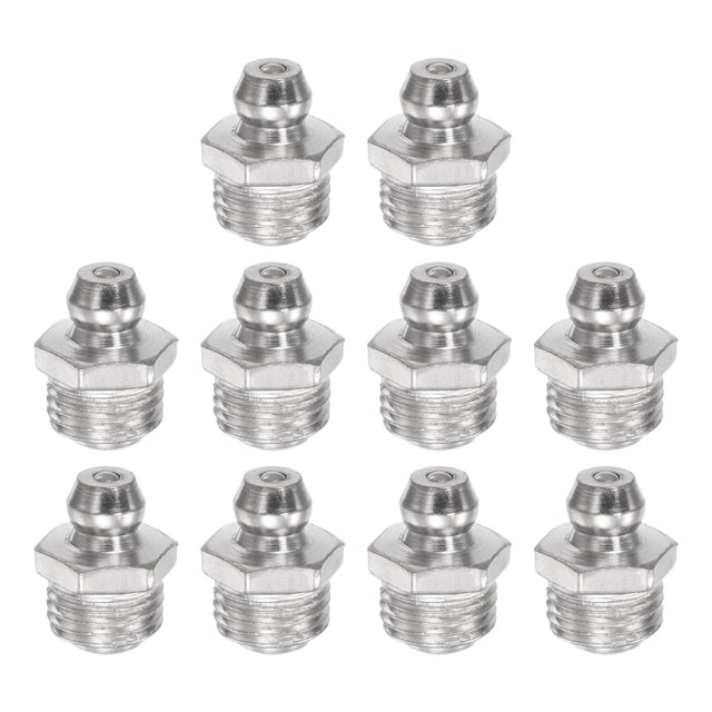 Unique Bargains Raccord Hydraulique Droit en Fer Nickelé Filetage M10 x 1mm Lot de 50
