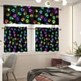 thumbnail image 2 of Colorful Dog Paw Print Kitchen Curtains Colorful Kitchen Window Curtains Over Sink Vintage Short Tier Curtains Valance for Kitchen Windows Small Short Curtains Window 3 Piece Kitchen Curtains, 2 of 5