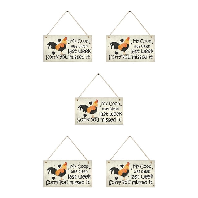Advancent Cartel de gallinero Estilo rústico Vintage Diseño atractivo Placas colgantes Placas de jardín para patio trasero al aire libre No.2 No.2 5piezas