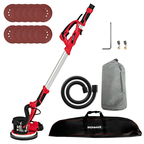 IronMax Electric Drywall Sander 750W Variable Speed with Automatic Vacuum and LED Lights