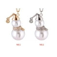thumbnail image 4 of Pendentif Bonhomme de Neige Perle Simulée Collier Long Cadeau Collier Perle Simulée Strass Collier Cadeau Bijoux de Noël Chaîne de Chandail, 4 of 9