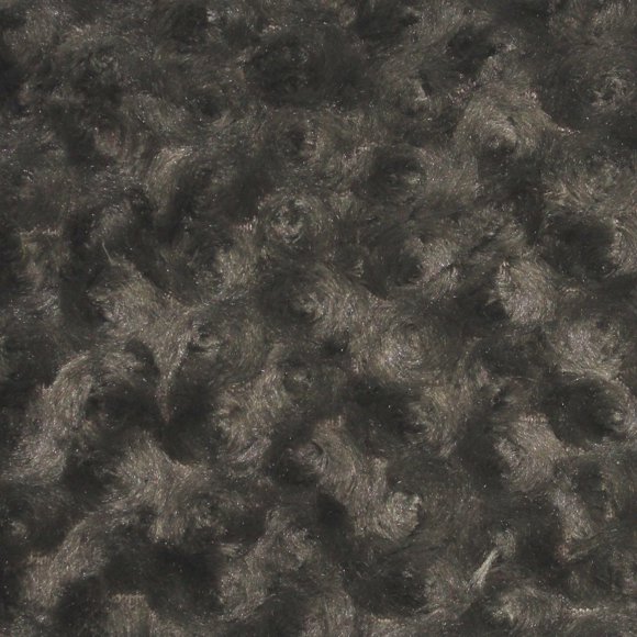 Swirl Rose Bud Fluff Minky Fur Fabric - Sold By The Yard - 58"/ 60" - Charcoal