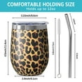 thumbnail image 5 of Leopard Print 12oz Stainless Steel Insulated Wine Tumbler with Lid and Straw – Double Wall Vacuum Mug for Hot & Cold Drinks, 304 Steel Interior, Sweat-Free Design, 5 of 5
