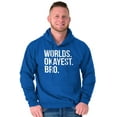 thumbnail image 4 of Worlds Okayest Bro Sibling Brother Men's Big & Tall Graphic Hoodie Brisco Brands 2X, 4 of 5