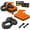 Orange&Black, variant on AMBULL Tractor Bucket Grab Hook with 5/8" D-Ring Shackle Combo, Bolt-On Tow Hook and D-ring Shackle, Matching Backing Plate, Rubber Gaskets & Isolators, 20000LBS Breaking Strength, 2 Set, Black&Black