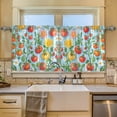 thumbnail image 2 of Yayeee Kitchen Curtains Tier Set of 2 Light Filtering 57"x24" Over Sink Window Panels, Various Tomatoes, 2 of 7