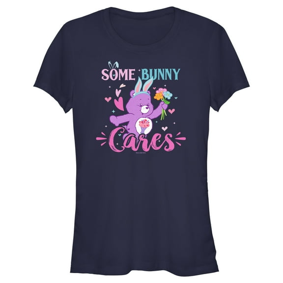 Junior's Care Bears Some Bunny Cares Graphic Tee Navy Blue 2X Large