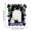 thumbnail image 3 of Wooden Halloween Photo Frame Ornament, Ghost Pumpkin Fence Shaped Picture Frame with Adhesive Dots, Small Decor for Halloween Party, Lazyguy, 3 of 6
