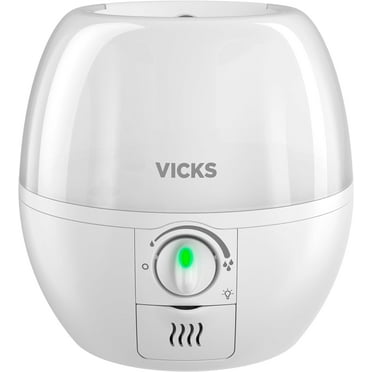 Vicks Filter-Free 3-in-1 SleepyTime Humidifier, Diffuser and Night-Light, Visible Ultrasonic Cool Mist Humidifier with Essential Oil Diffuser for Baby and Kids, White, Standard