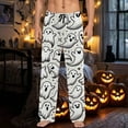 thumbnail image 2 of SJLDQY Mens Halloween Pajamas Pants Wide Leg Pjs Trousers for Men Hallowmas Pumpkin Ghost Elastic Waist Homewear Loungewear With Pocket, 2 of 6