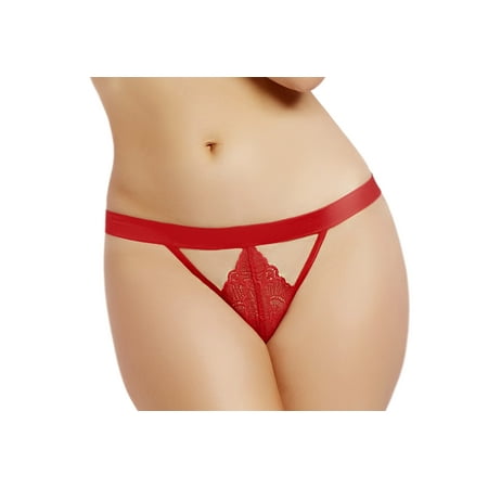 

Lacy Line Sexy Lace Front Cutout Thong With Sexy Strappy Back