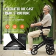 thumbnail image 3 of KFFKFF 300 lb Capacity Folding Walker Aluminum Rolling for Seniors, 3 of 9