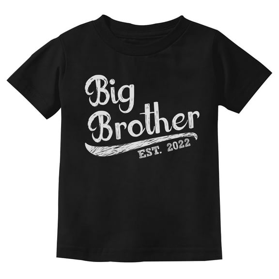 Gift for Big Brother 2022 Siblings Boys Toddler Kids T-Shirt 5T Black
