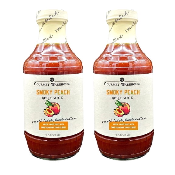Gourmet Warehouse Smoky Peach Barbecue Sauce, 16 Fl Ozs, 2 Pack