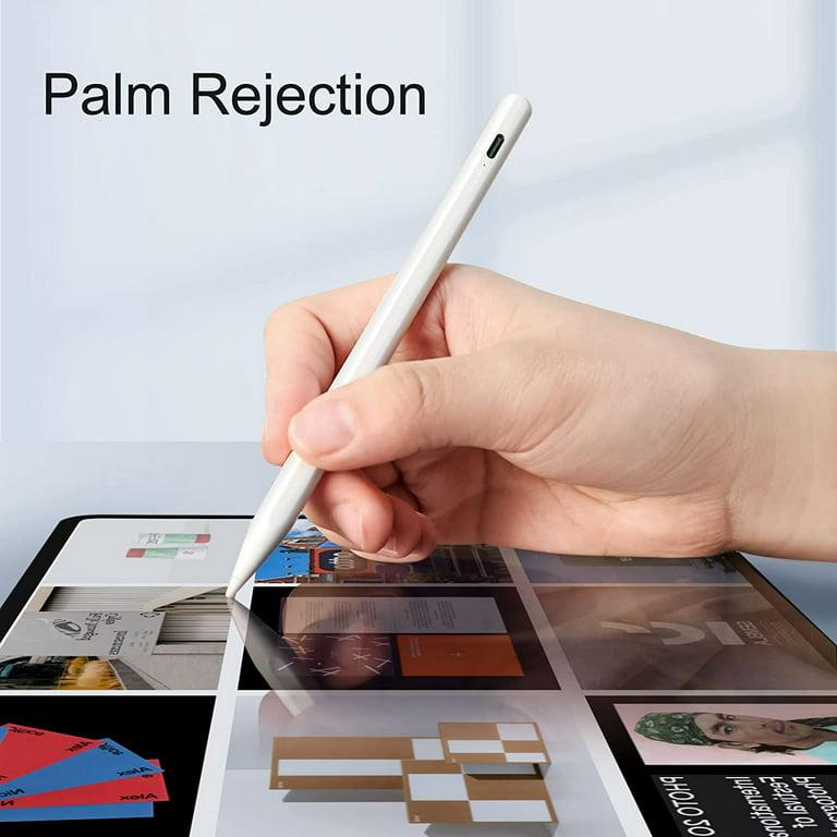 iPad 6th/7th/8th/9th/10th Generation Stylus Pencil with Palm Rejection,  Type-C Rechargeable 1.5mm Fine Tip Compatible with Apple Pencil 2nd  Generation
