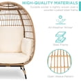thumbnail image 4 of Silla Wicker Egg Best Choice Products de gran tamaño, 200 kg, color marfil, 4 of 7