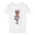 thumbnail image 2 of Puntoco moda mujer cuello redondo estampado camiseta Harajuku blanco camiseta madre temática top Puntoco Puntoco-3945, 2 of 5