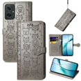 thumbnail image 1 of Funda Cartera FOXDOCK para Motorola Moto G55 , Flip PU con Relieve de Gatos y Perros, Tarjetero y Soporte, 1 of 6