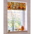 thumbnail image 4 of Fall Valances for Windows, Pumpkin Cute Squirrel Thanksgiving Maple Leaves Rod Pocket Short Window Valance Curtains Holiday Window Treatment for Kitchen Living Room Bathroom, 60"x18", 4 of 6