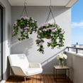 thumbnail image 3 of HCBY Hanging Baskets for Plants, 2Pcs Faux Crepe Myrtle Hanging Baskets, Weather Resistant Artificial Hanging Plants, Spring Summer Outside Porch Decor, 3 of 5