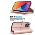 thumbnail image 3 of Njjex iPhone 14 Pro Max Case,PU Leather Wallet Case,Credit Cards Holder Kickstand Shockproof Flip Magnetic Protection Men Women Lady Phone Case for iPhone 14 Pro Max - Rose Gold, 3 of 5