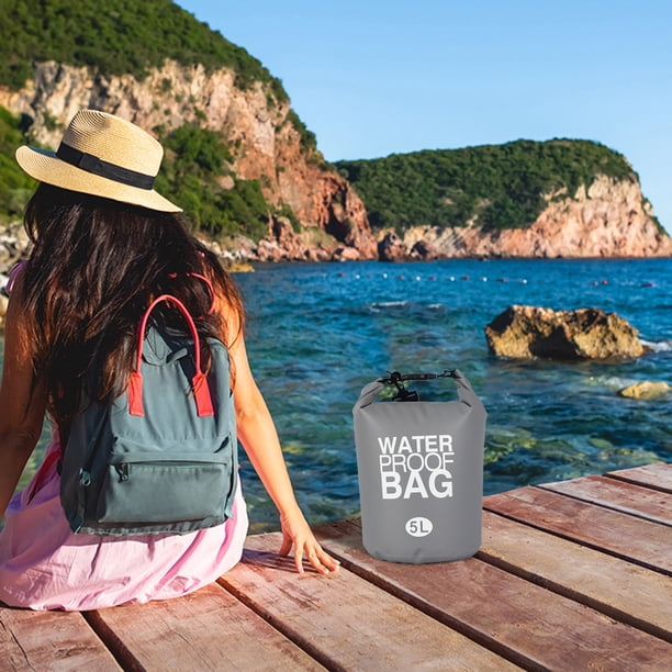 Bolsa flotante de agua de 5L/10L Bolsa de natación al aire libre de lona de PVC (Gris 5L)