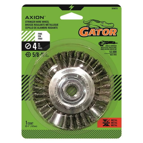 Gator 2034015 4 in. Coarse Knotted & Twisted Wire Wheel, Brass Coated Steel - 12500 RPM